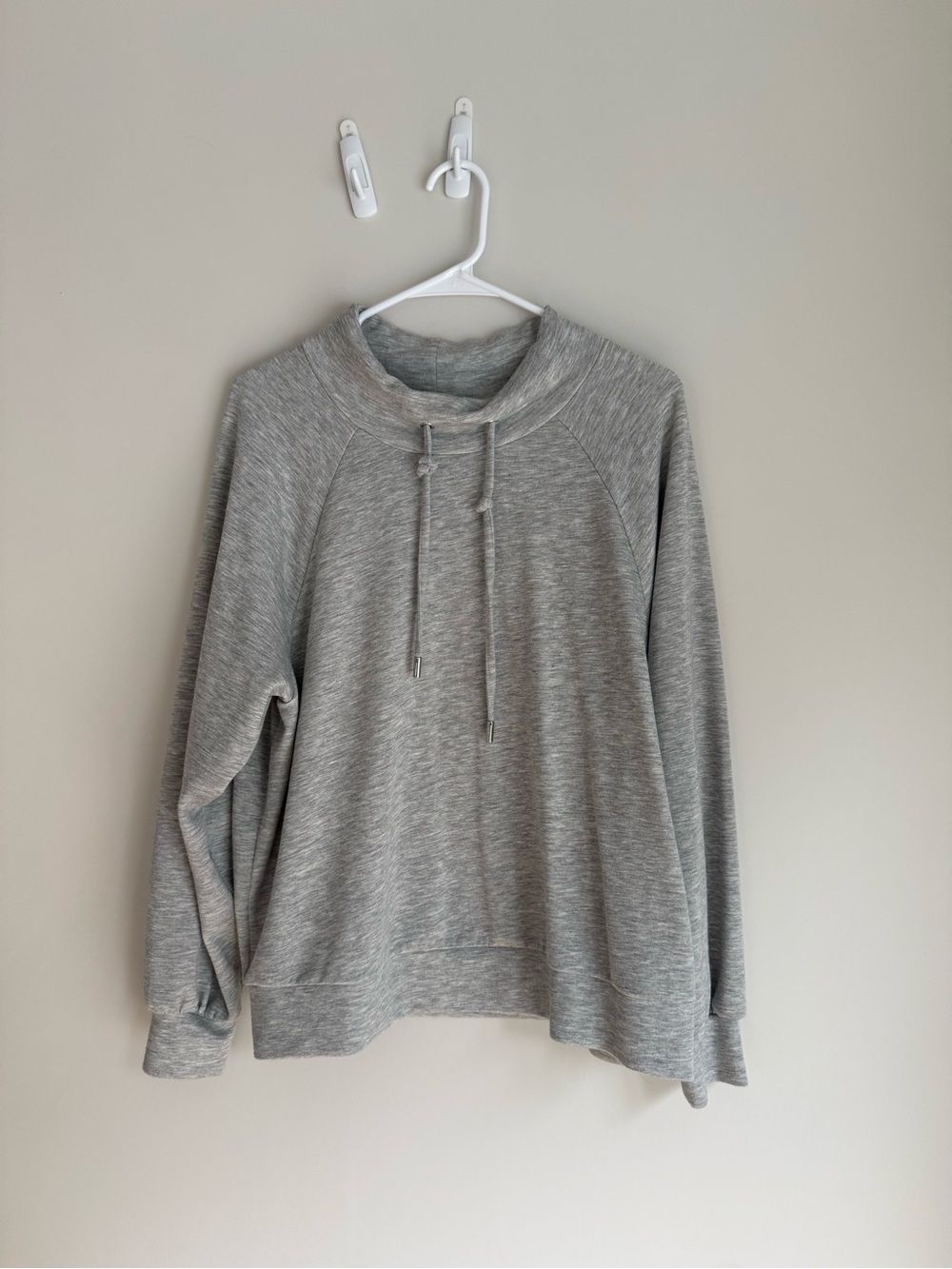 Women's Gray Turtleneck Drawstring Sweater